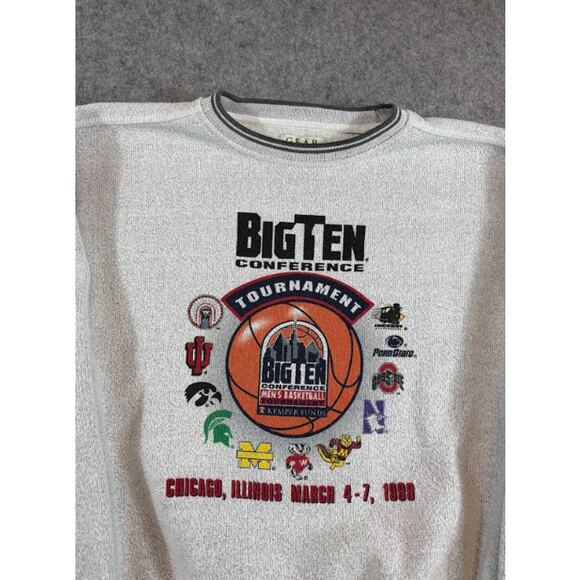 VTG 90s 1999 Big Ten Tournament Basketball Sweatshirt Mens XL Gray Crewneck NCAA - Picture 2 of 5